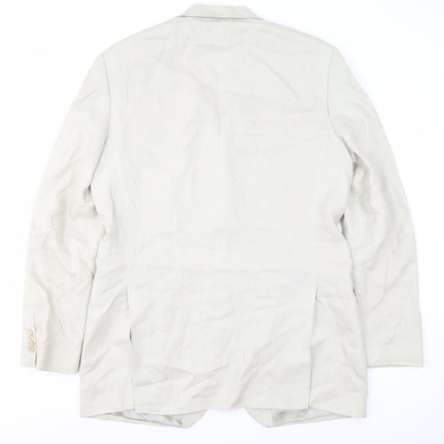 Racing Green Men's Beige Linen Blazer 42L