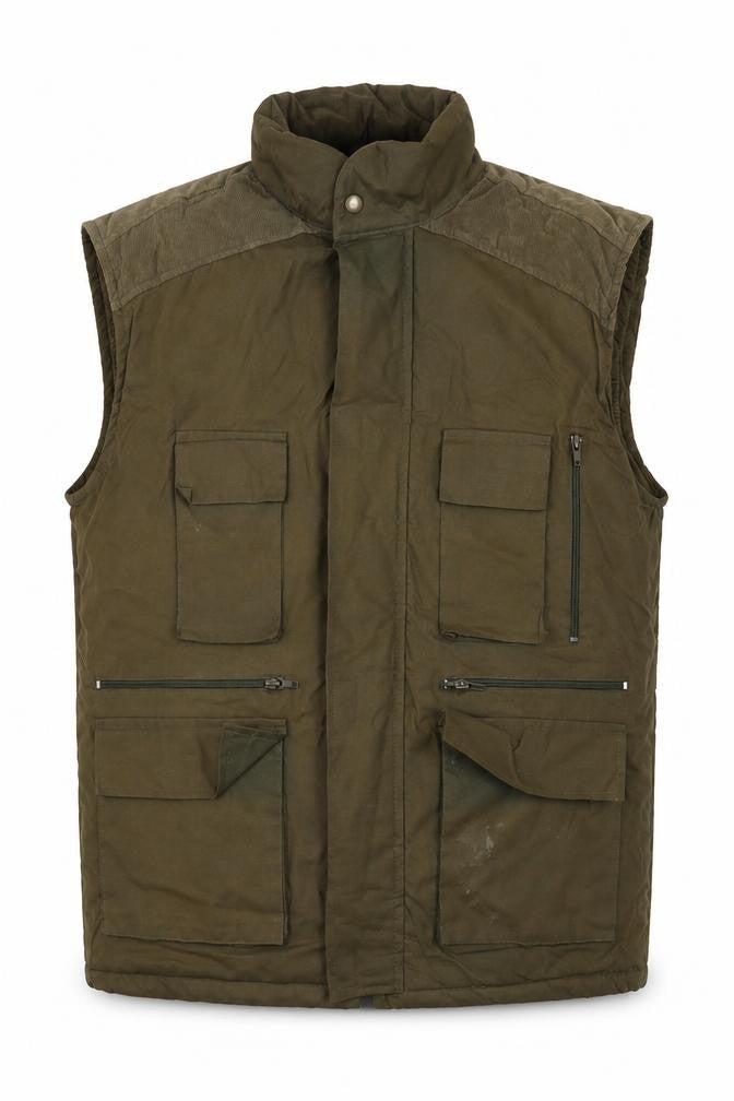 GS Outer Wear Men's Green Waistcoat, Size M, Pockets, Casual