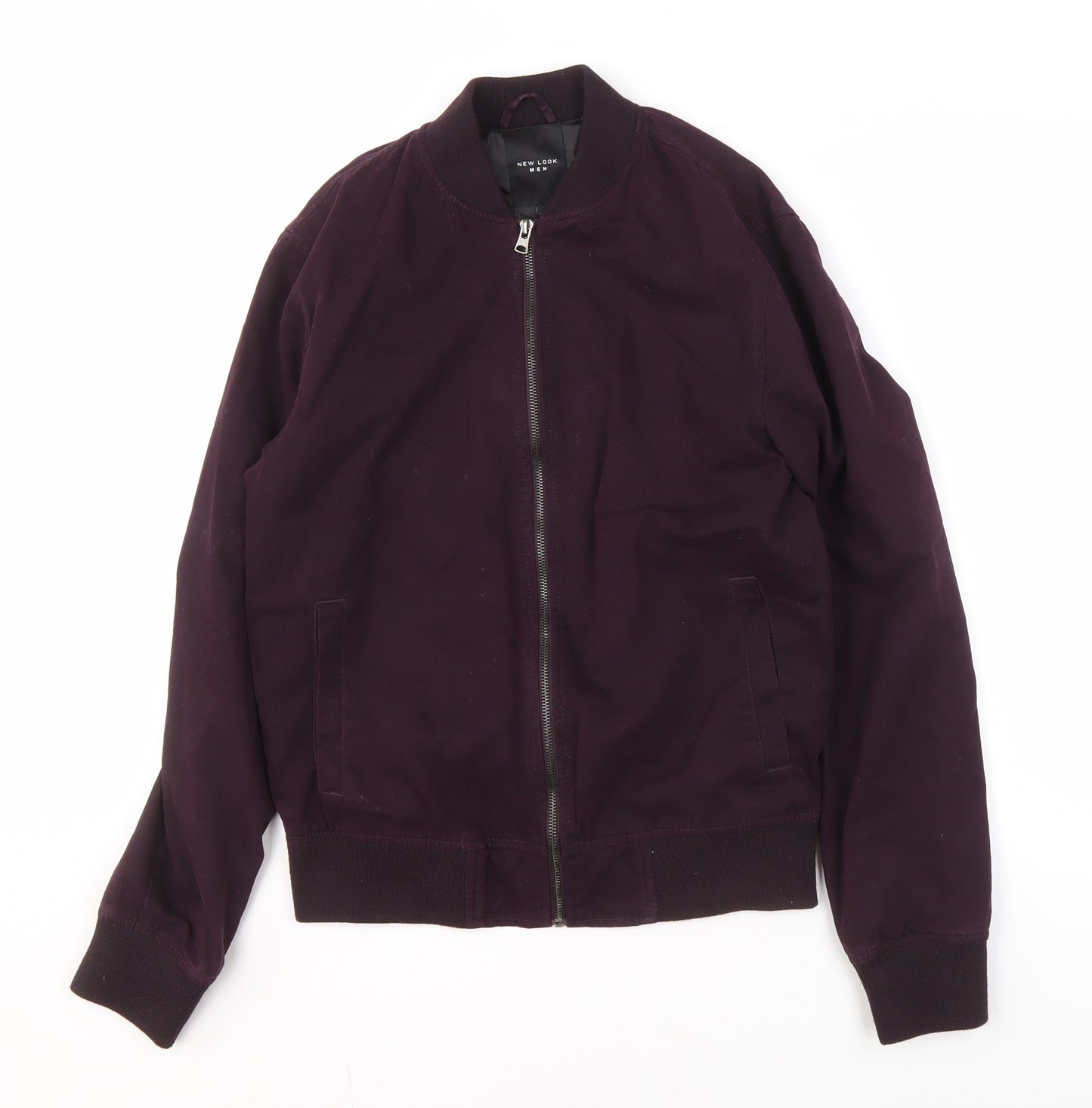 New Look Men's Purple Bomber Jacket, Size S, Casual Style