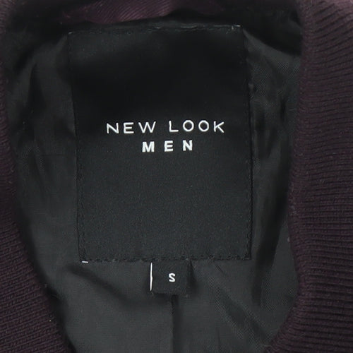 New Look Men's Purple Bomber Jacket, Size S, Casual Style