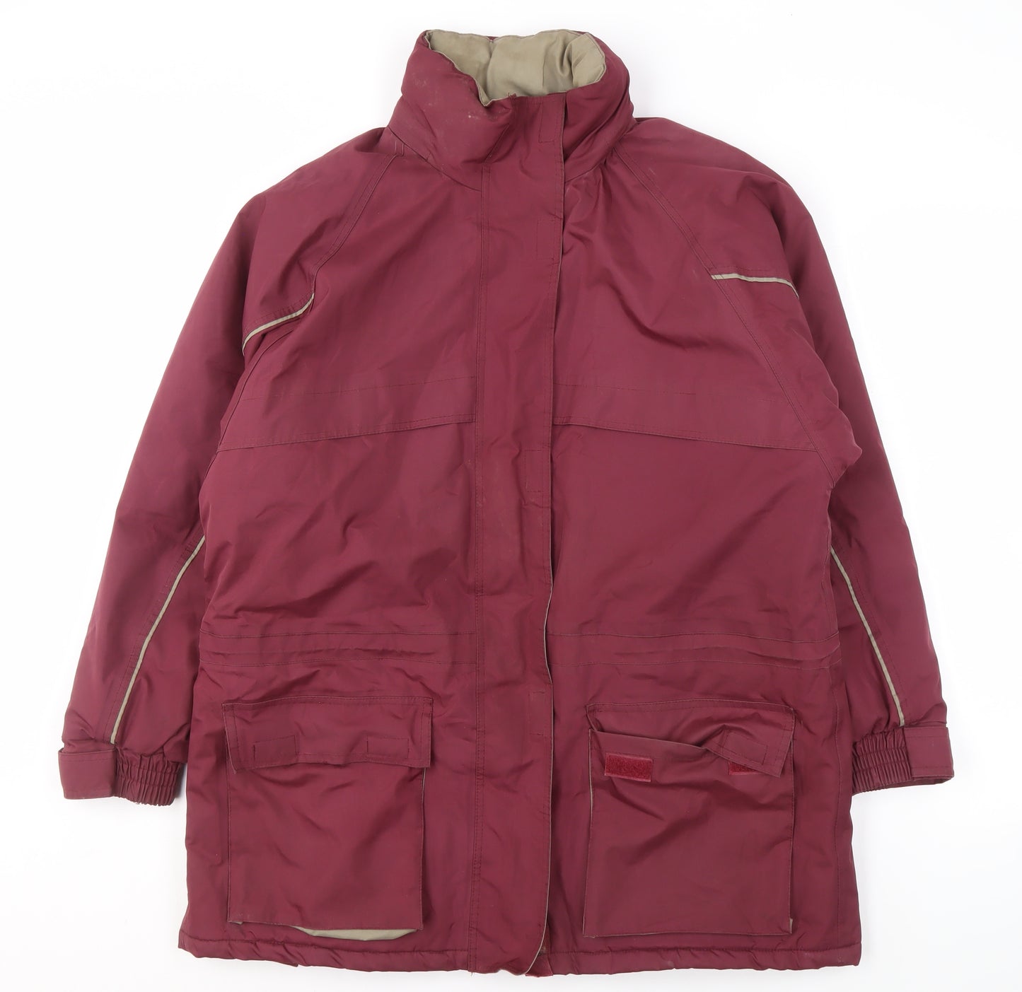 Mens Red Parka Jacket, Size M, Waterproof, Breathable