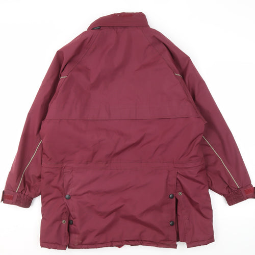 Mens Red Parka Jacket, Size M, Waterproof, Breathable