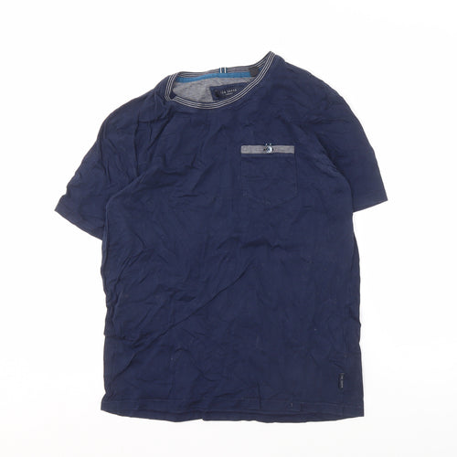 Ted Baker Men's Blue Crew Neck T-Shirt Small