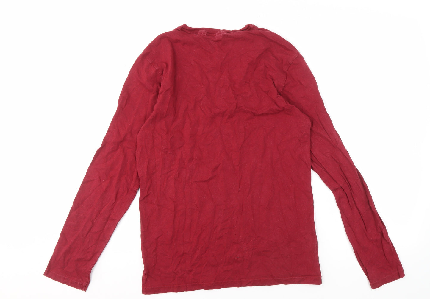 Calvin Klein Men's Red Long Sleeve T-Shirt Medium