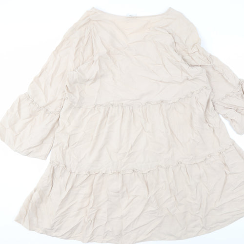 Jacqueline de Yong Beige Knee Length Trapeze Dress