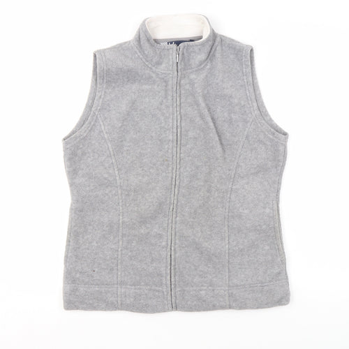 Isle Women's Grey Waistcoat Size M Full Zip Casual