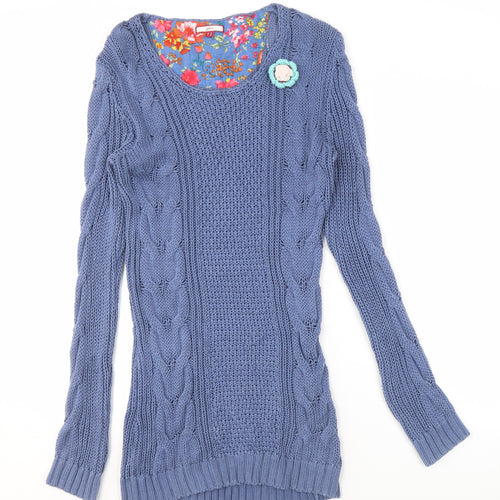 Joe Browns Women's Blue Cable-Knit Pullover Jumper, Size 16