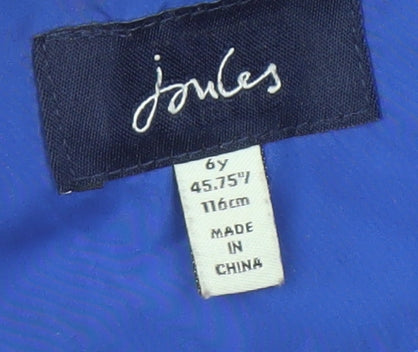 Joules Boys Blue Hooded Basic Jacket Size 6 Years