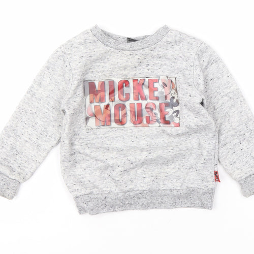Disney Boys Grey Mickey Mouse Sweatshirt 2-3 Years