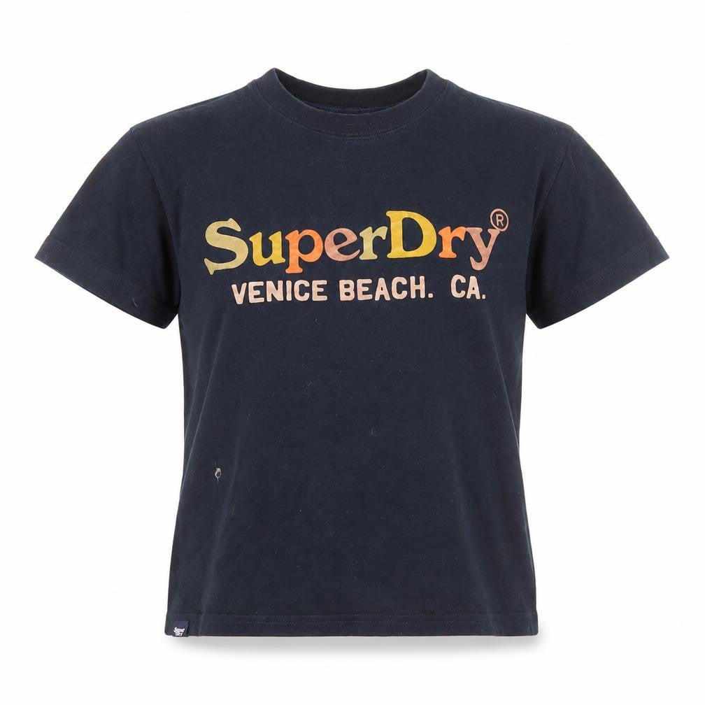 Superdry Unisex Blue T-Shirt, Size 12, Casual Crew Neck