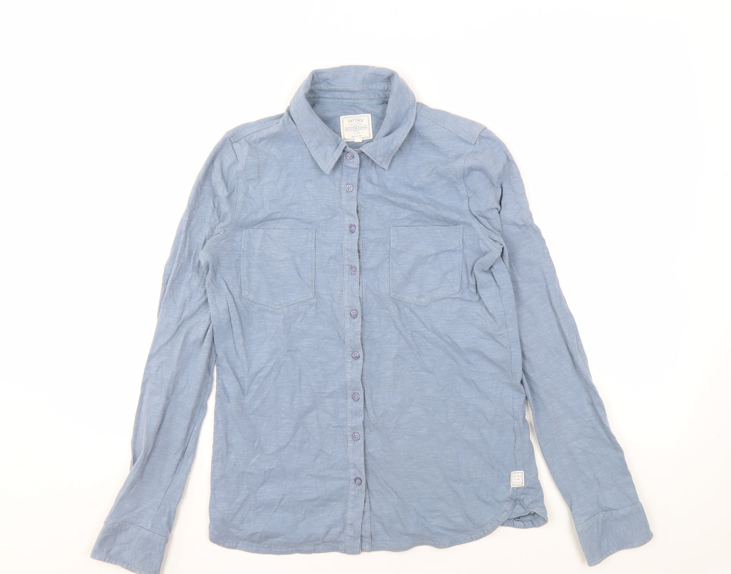 Fat Face Women's Blue Button-Up Shirt Size 6