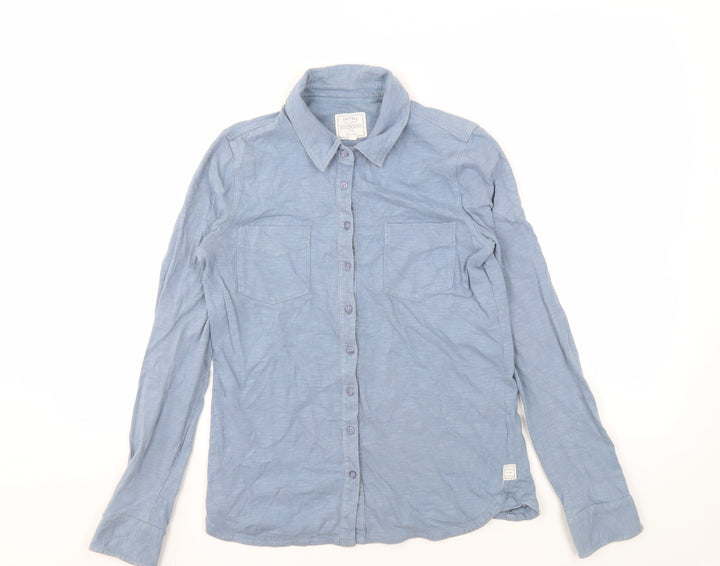 Fat Face Women's Blue Button-Up Shirt Size 6
