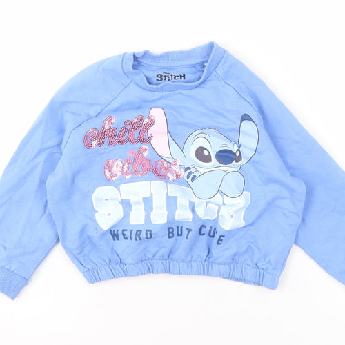 Nutmeg Girls Blue Stitch Sweatshirt 3-4 Years