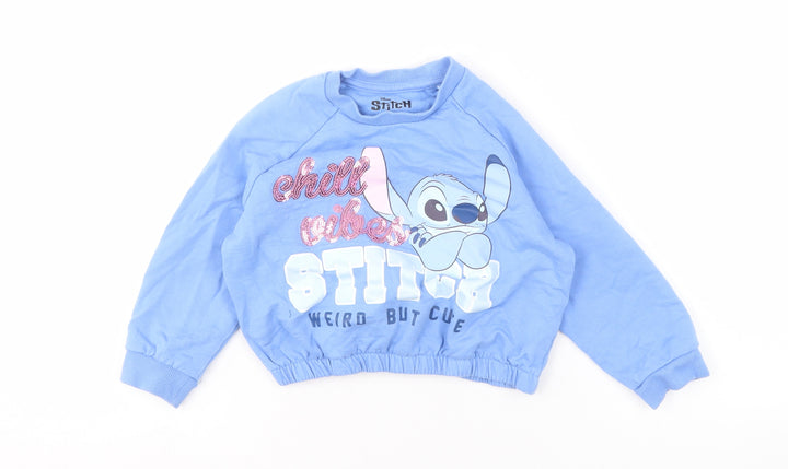 Nutmeg Girls Blue Stitch Sweatshirt 3-4 Years