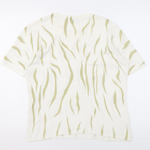 Roman Originals Women’s Ivory Knit Top, M/L, Embroidered Accents