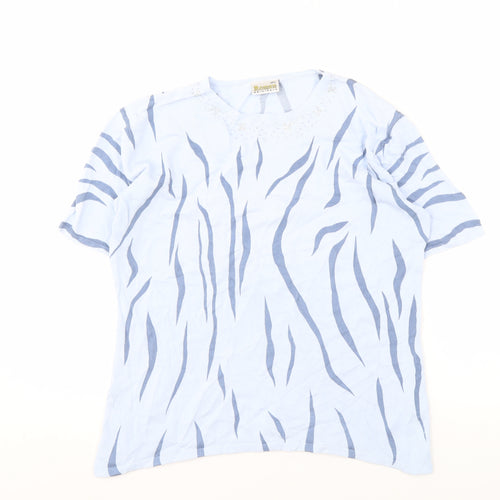 Roman Originals Women's Blue Animal Print T-Shirt M/L