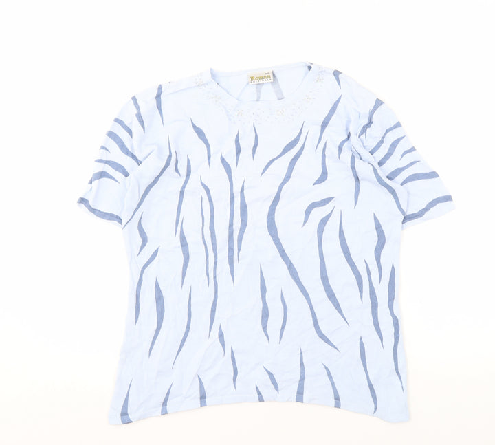 Roman Originals Women's Blue Animal Print T-Shirt M/L