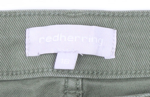Red Herring Women's Green Straight Jeans Size 18