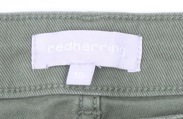 Red Herring Women's Green Straight Jeans Size 18