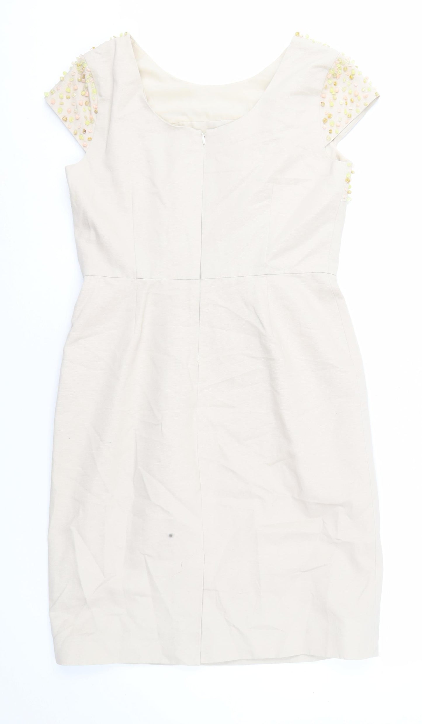 Fenn Wright Manson Women's Beige Shift Dress Size 14