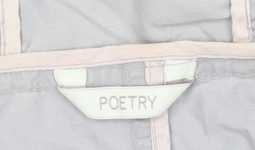 Poetry Women's Grey Cotton Anorak Jacket Size 14