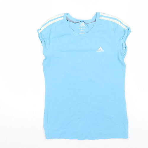 Adidas Women's Blue T-Shirt, Size 10, Gym & Training