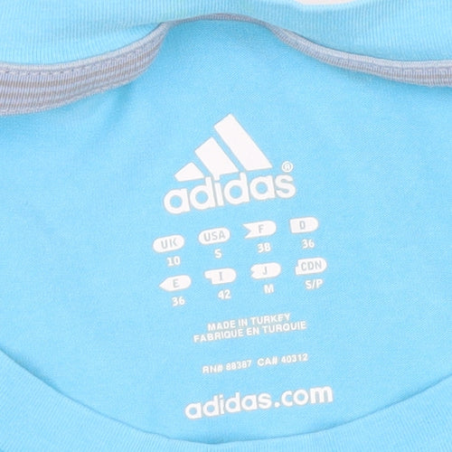 Adidas Women's Blue T-Shirt, Size 10, Gym & Training