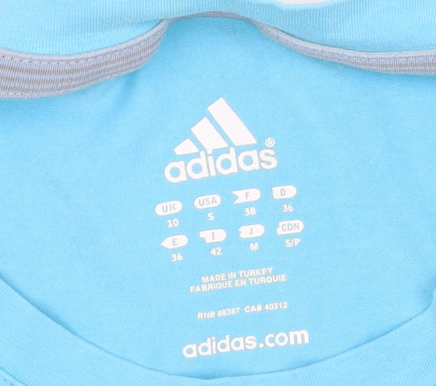 Adidas Women's Blue T-Shirt, Size 10, Gym & Training