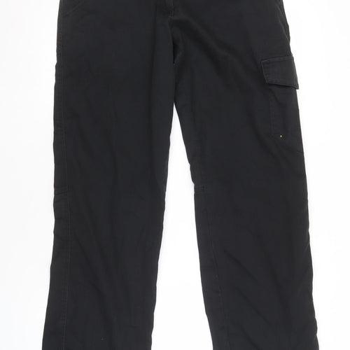 Dickies Men's Black Cargo Trousers, Size 14, Straight Leg