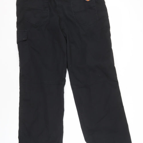 Dickies Men's Black Cargo Trousers, Size 14, Straight Leg