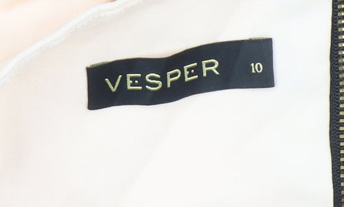 Vesper Women’s Ivory Dress Size 10 Zip Accents