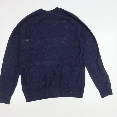 GAP Men's Medium Blue Cotton Pullover Jumper