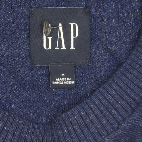 GAP Men's Medium Blue Cotton Pullover Jumper
