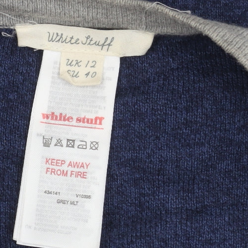 White Stuff Women's Blue Open Front Cardigan, Size 12