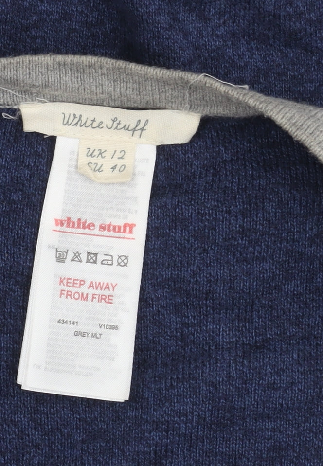 White Stuff Women's Blue Open Front Cardigan, Size 12
