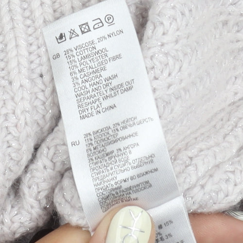 Reiss Women's Ivory V-Neck Pullover Jumper XS