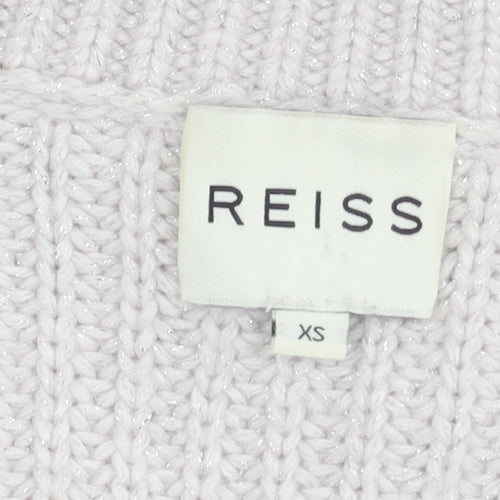 Reiss Women's Ivory V-Neck Pullover Jumper XS