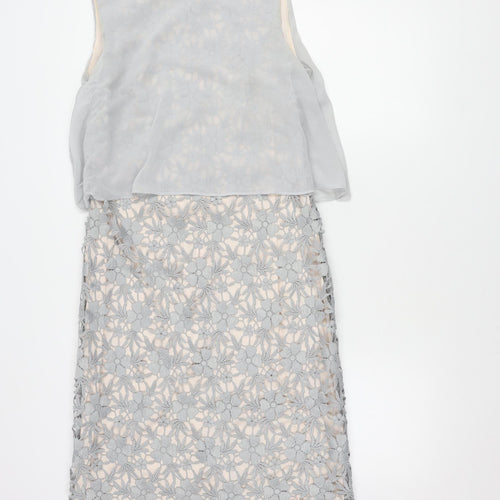 Phase Eight Women's Grey Floral UK 12 Dress