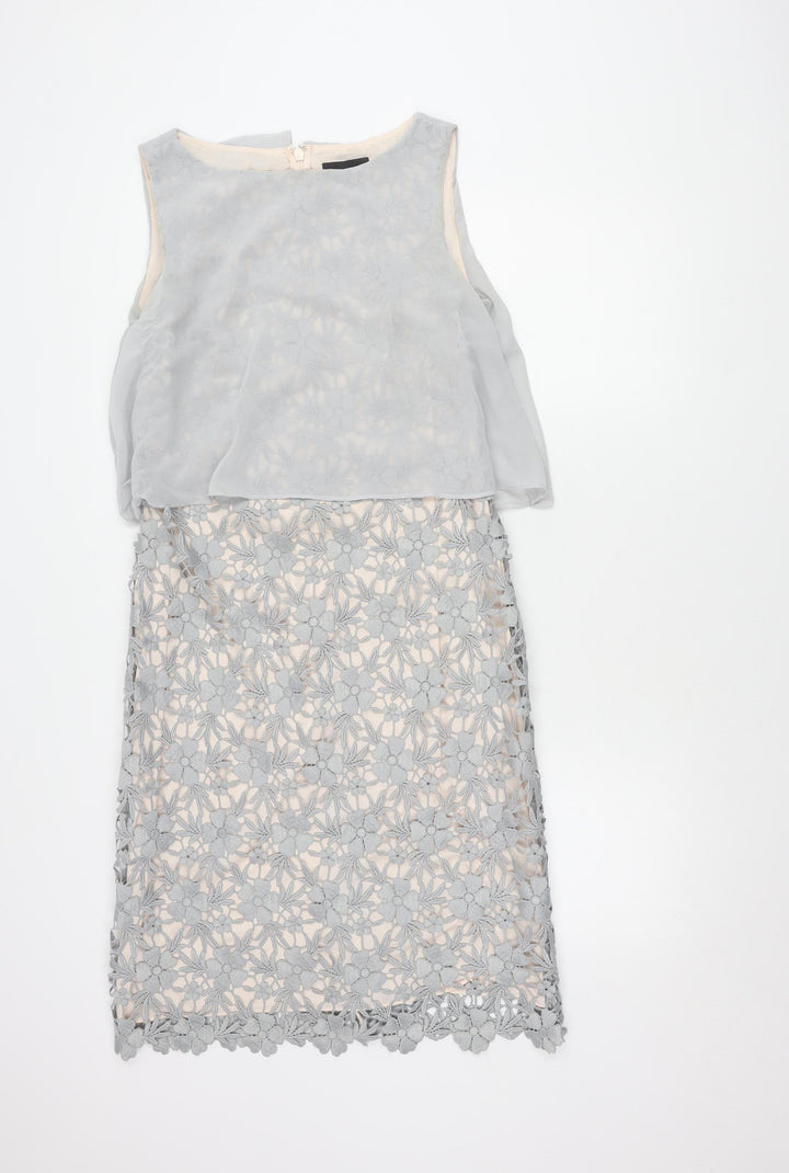 Phase Eight Women's Grey Floral UK 12 Dress