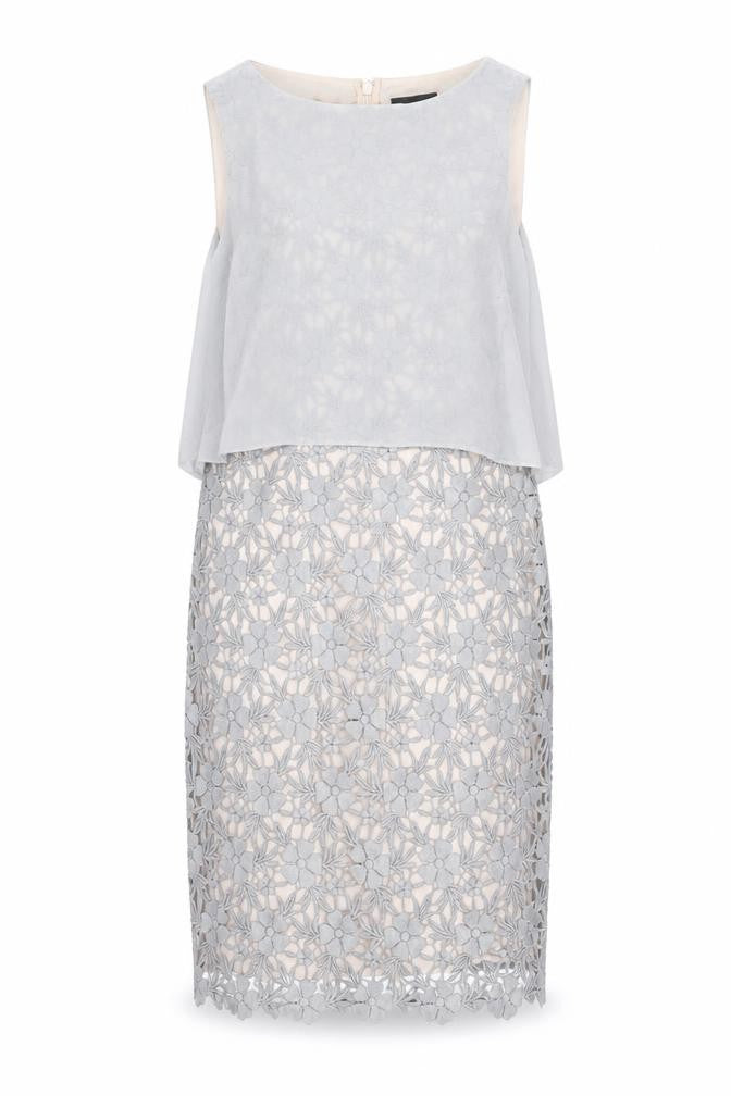 Front view of Phase Eight Women's Grey Floral UK 12 Dress