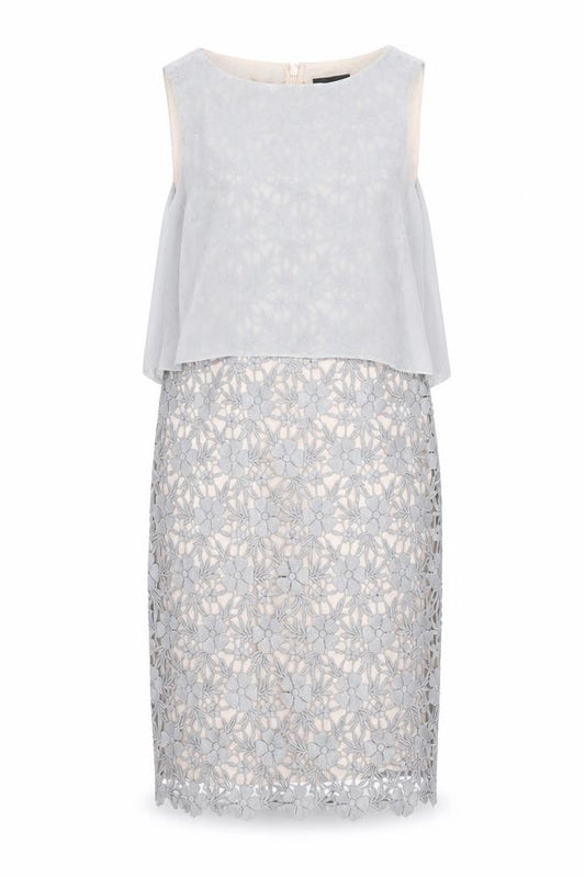 Front view of Phase Eight Women's Grey Floral UK 12 Dress