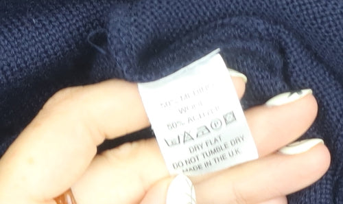 VIEW Women's Blue Wool Blend Cardigan - M, Made in UK