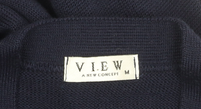 VIEW Women's Blue Wool Blend Cardigan - M, Made in UK
