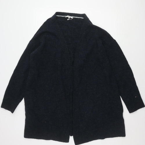 Tommy Hilfiger Women's Black Open Front Cardigan S Wool Blend