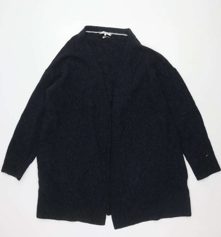 Tommy Hilfiger Women's Black Open Front Cardigan S Wool Blend