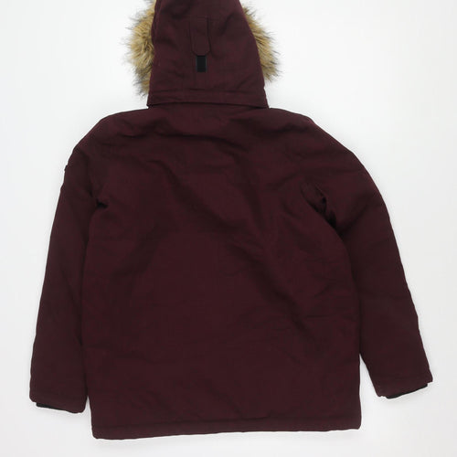TOG24 Boys Red Parka Jacket, Size 164, Winter Ready
