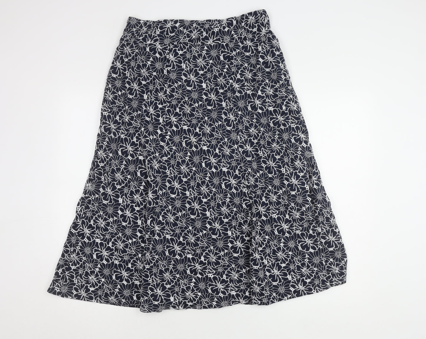 David Nieper Women's White Floral Cotton Skirt Size 14