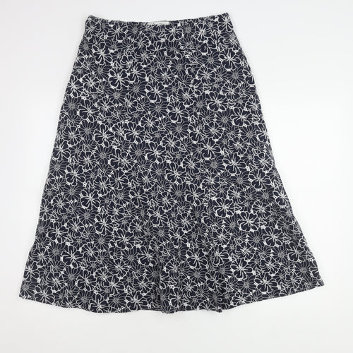 David Nieper Women's White Floral Cotton Skirt Size 14