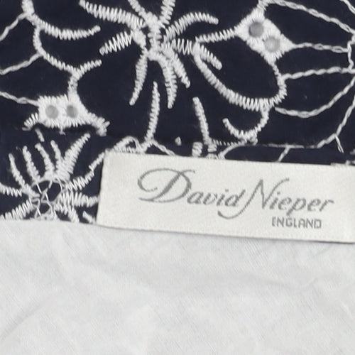 David Nieper Women's White Floral Cotton Skirt Size 14