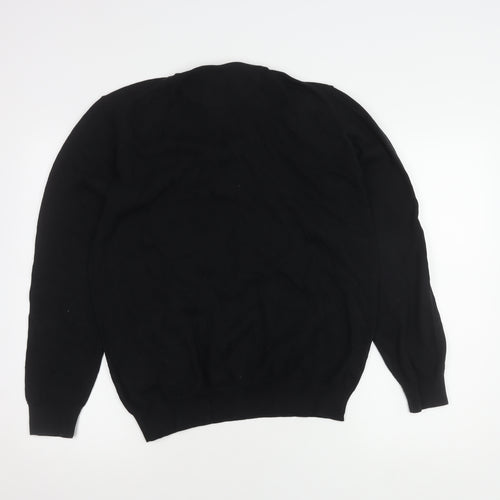 GANT Men's Black V-Neck Pullover Jumper M Casual